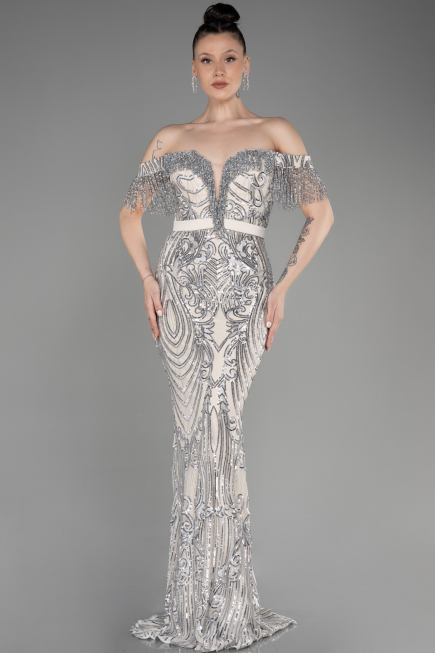 Long Mink Plus Size Engagement Dress ABU3785