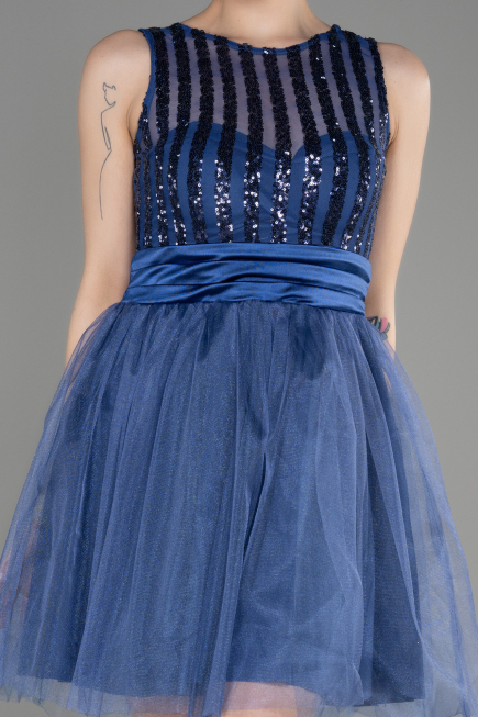 Short Indigo Prom Gown ABK2016