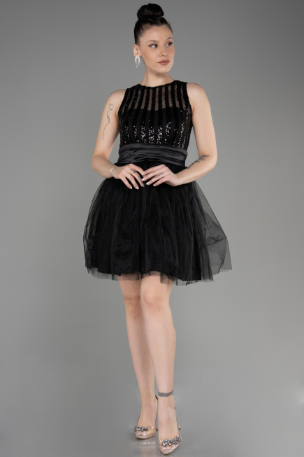 Short Black Prom Gown ABK2016
