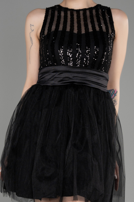 Short Black Prom Gown ABK2016