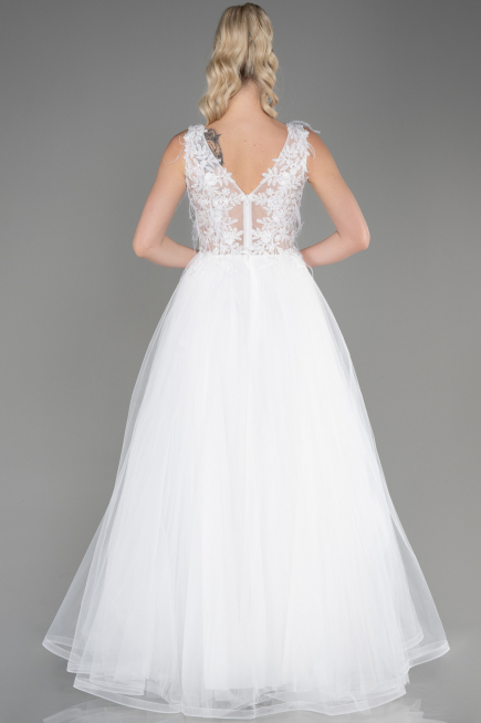 Long White Evening Dress ABU3718