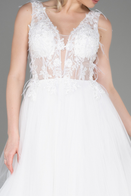 Long White Evening Dress ABU3718