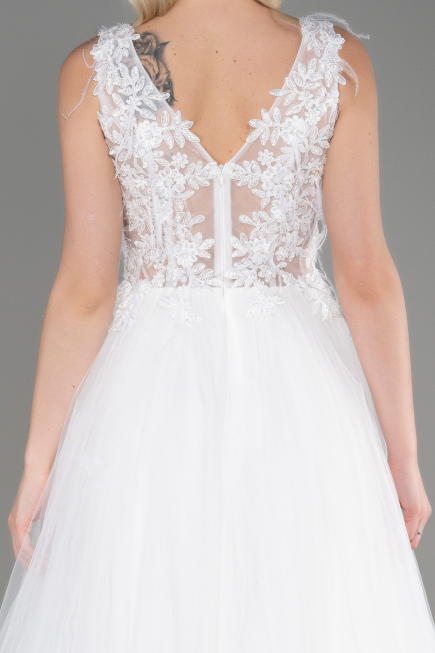 Long White Evening Dress ABU3718