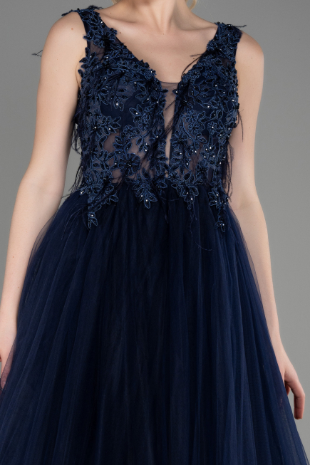 Long Navy Blue Evening Dress ABU3718