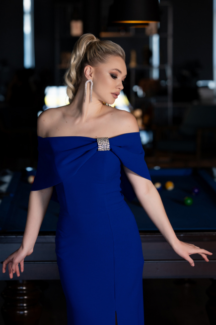 Long Sax Blue Evening Dress ABU3775