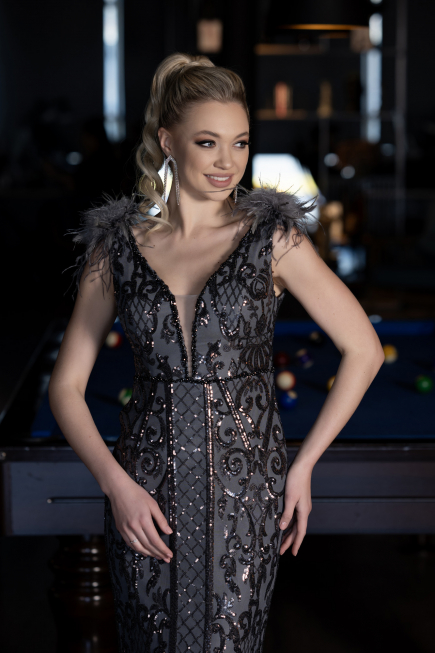 Long Anthracite Mermaid Prom Dress ABU3669