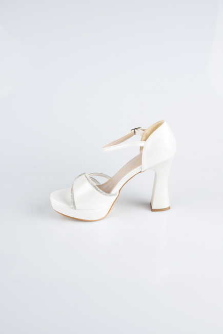 White Leather Platform Heel MJD3409