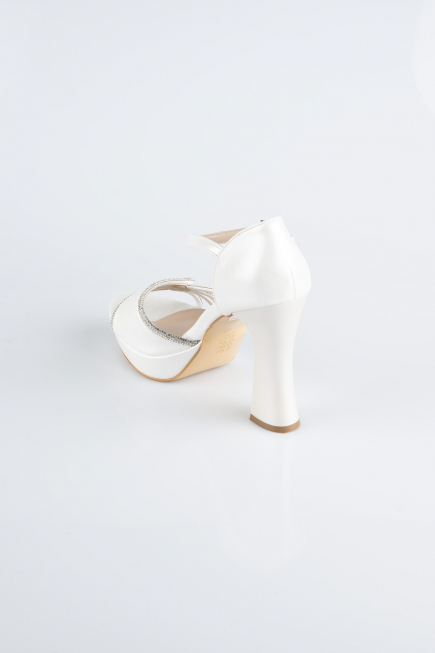 White Leather Platform Heel MJD3409