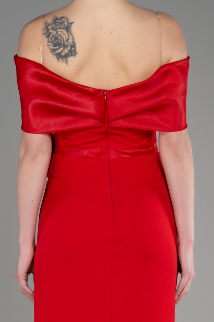 Midi Red Evening Dress ABK2014