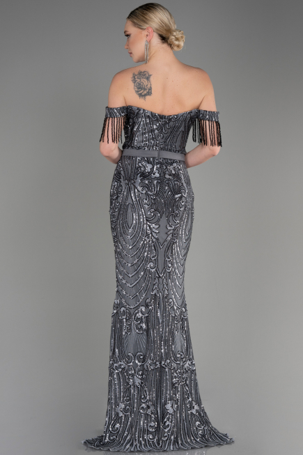 Long Anthracite Mermaid Prom Dress ABU3783
