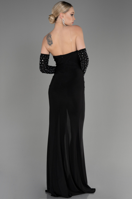 Black Strapless Long Evening Dress ABU3824
