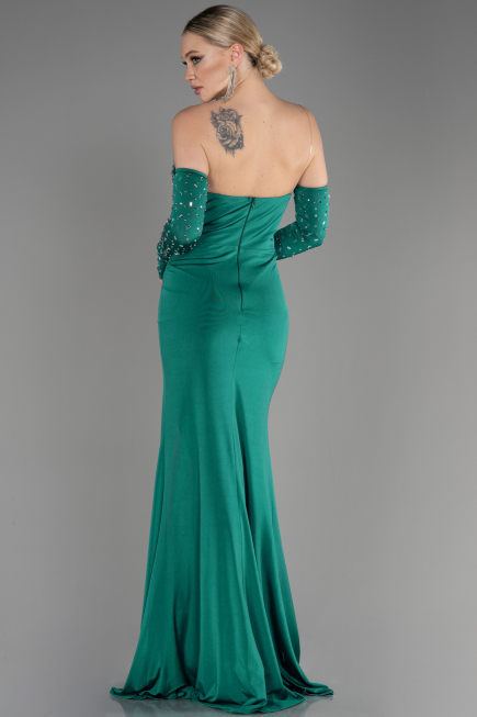 Emerald Green Strapless Long Evening Dress ABU3824