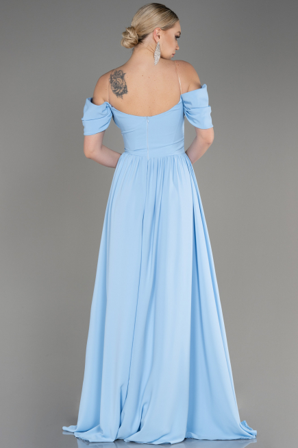 Blue Long Chiffon Evening Dress ABU3827