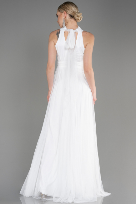 White Long Prom Gown ABU3252