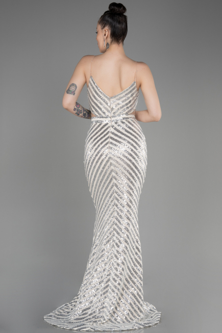 Beige Long Mermaid Evening Dress ABU892