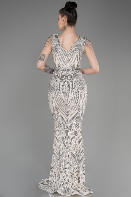 Mink Long Scaly Mermaid Evening Dress ABU3842