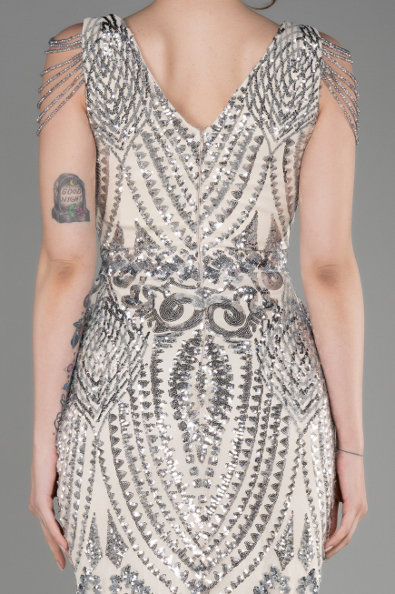 Mink Long Scaly Mermaid Evening Dress ABU3842