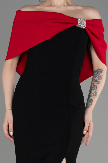 Black-Red Long Evening Dress ABU3775