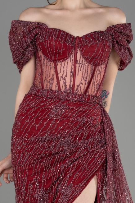 Long Burgundy Evening Dress ABU2706