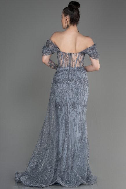 Long Silver Evening Dress ABU2706