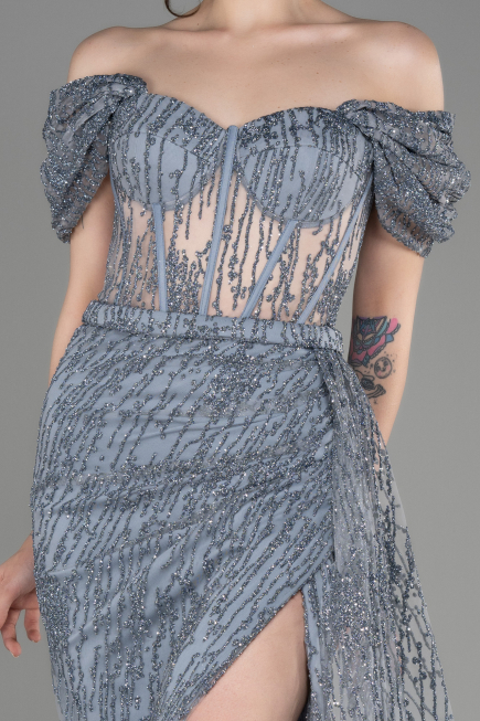 Long Silver Evening Dress ABU2706