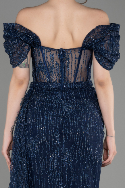 Navy Blue Long Evening Dress ABU2706