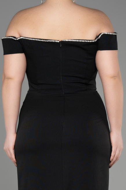 Long Black Plus Size Evening Dress ABU3784