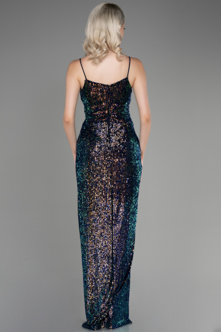 Very Colorful Long Scaly Prom Gown ABU1880