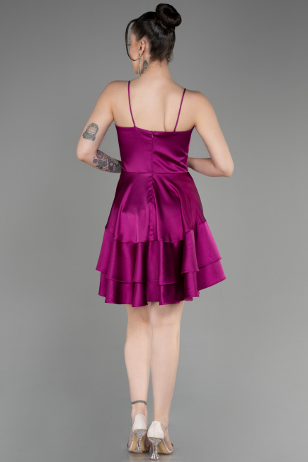 Black Short Satin Cocktail Dress ABK2042