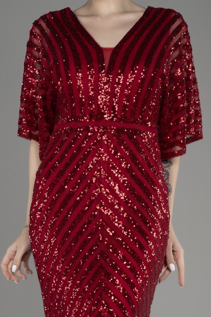 Red Long Plus Size Evening Dress ABU2309