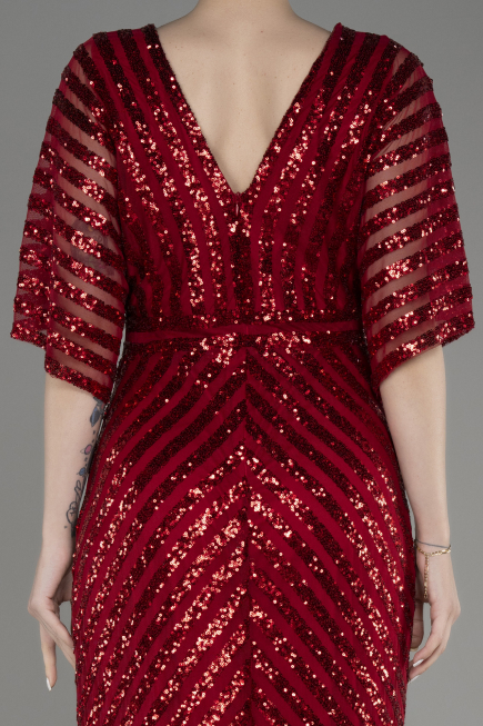 Red Long Plus Size Evening Dress ABU2309
