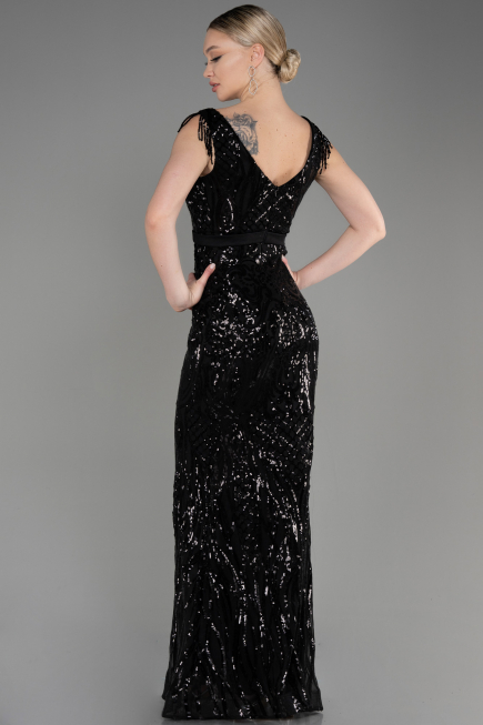 Long Black Mermaid Prom Dress ABU3874
