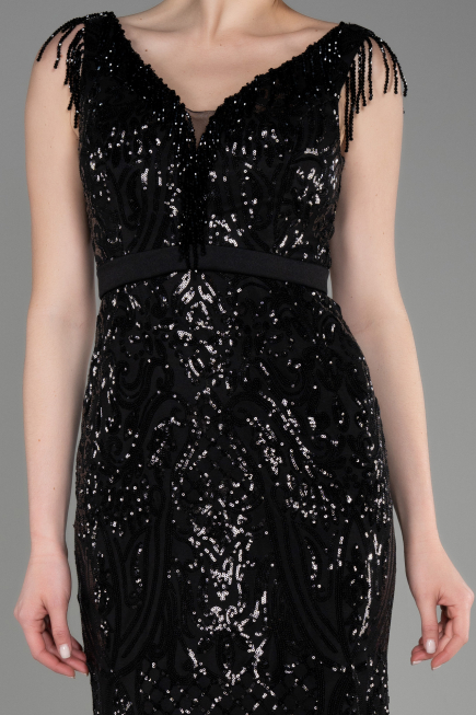 Long Black Mermaid Prom Dress ABU3874