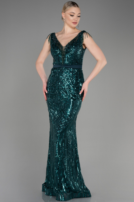 Long Emerald Green Mermaid Prom Dress ABU3874