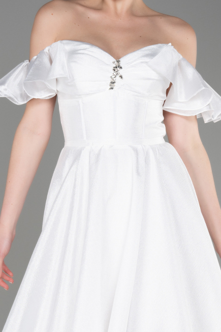 Long White Evening Dress ABU3884
