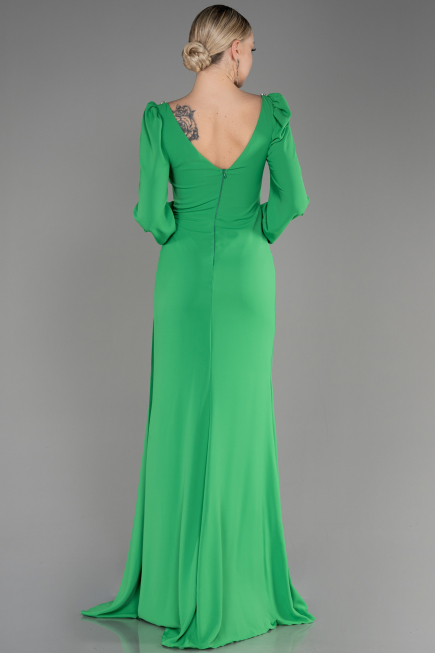 Long Green Chiffon Evening Dress ABU3885