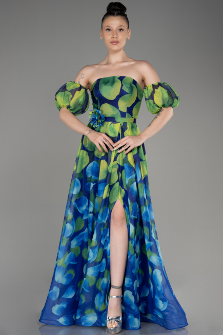 Green Strapless Slit Long Prom Dress ABU3903