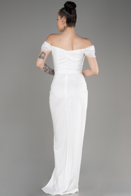 White Long Prom Gown ABU3473