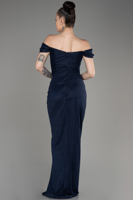 Navy Blue Long Prom Gown ABU3473