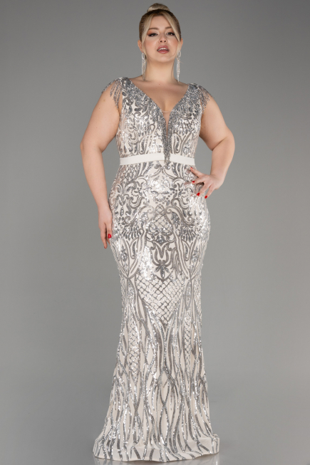 Long Mink Plus Size Engagement Dress ABU3876