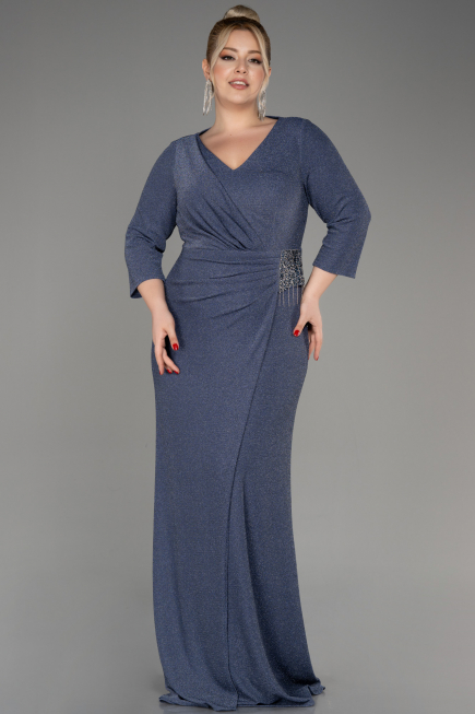 Indigo Long Plus Size Evening Dress ABU2922