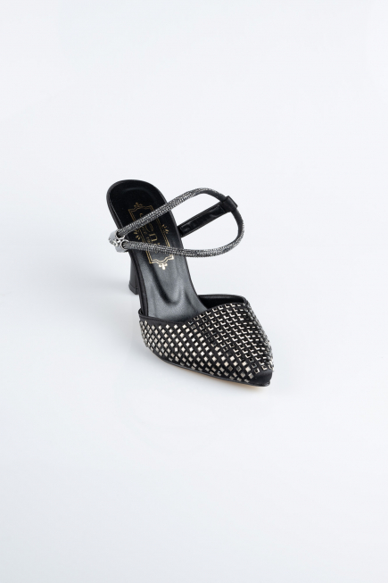 Black Satin Stiletto MJ5165