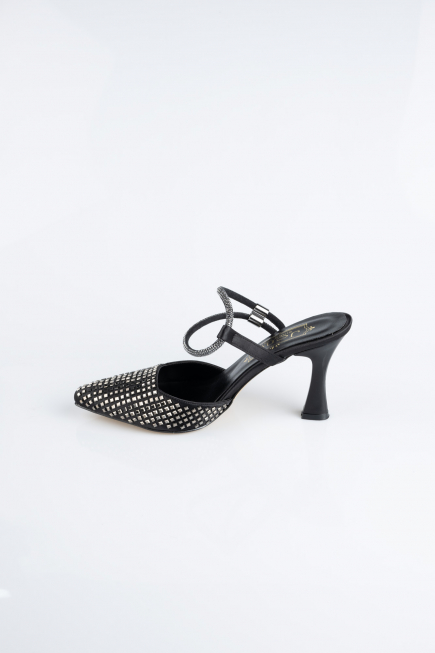 Black Satin Stiletto MJ5165