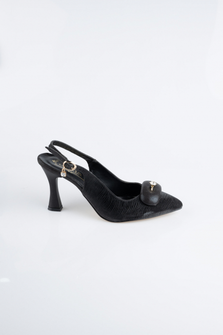 Black Laser Cut Stiletto MJL5164