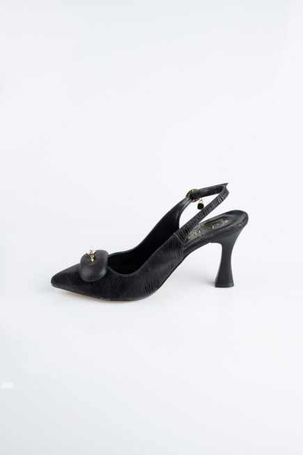 Black Laser Cut Stiletto MJL5164