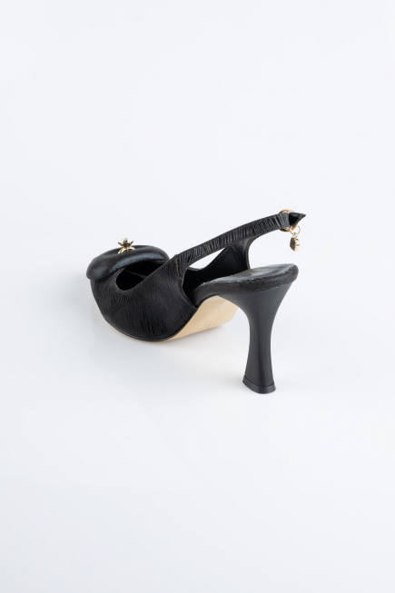 Black Laser Cut Stiletto MJL5164