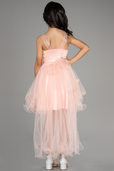 Front Short Back Long Salmon Girl Dress ABO106
