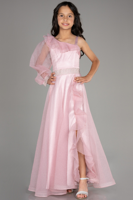 Long Powder Color Girl Dress ABU2453