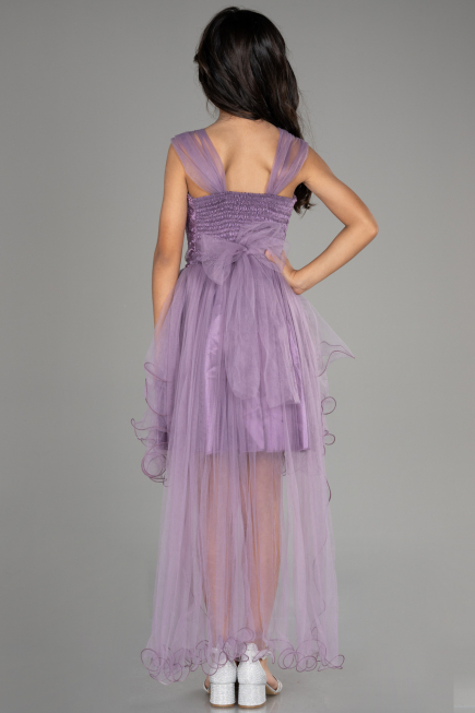 Front Short Back Long Lavender Girl Dress ABO105