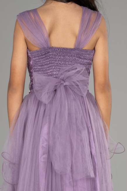 Front Short Back Long Lavender Girl Dress ABO105